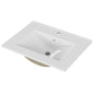 24-Inch White Ceramic Bathroom Sink,Compatible with 32-Inch Vanities,Pre-Drilled Faucet Hole,Space-Saving Design,Easy to Clean
