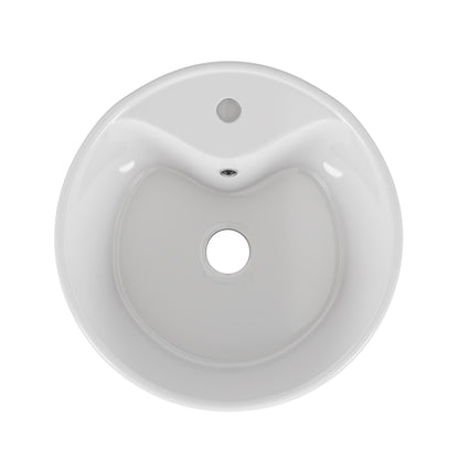 White Ceramic Round Vessel Sink - Bathroom Storage & Routine