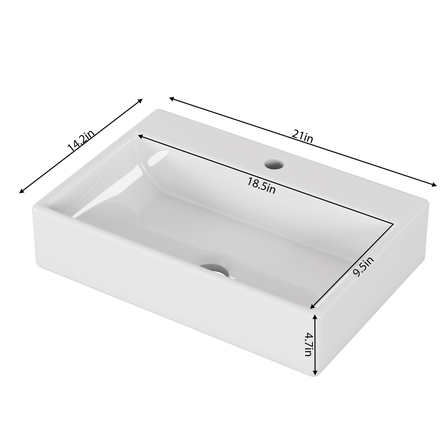 Modern Square Ceramic Bathroom Sink for Vanity Upgrade