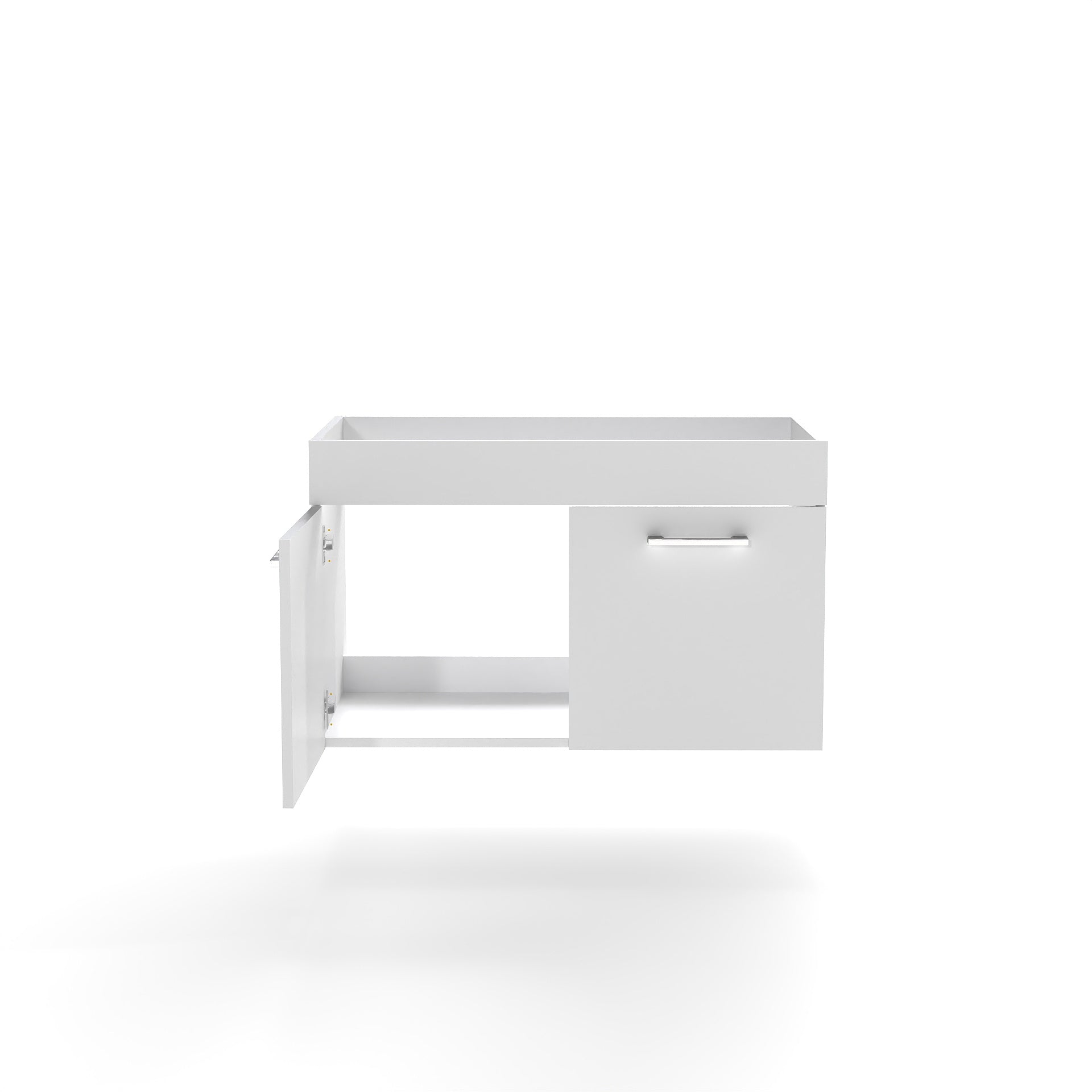 32 Inch White Bathroom Vanity - Wall Mounted Storage