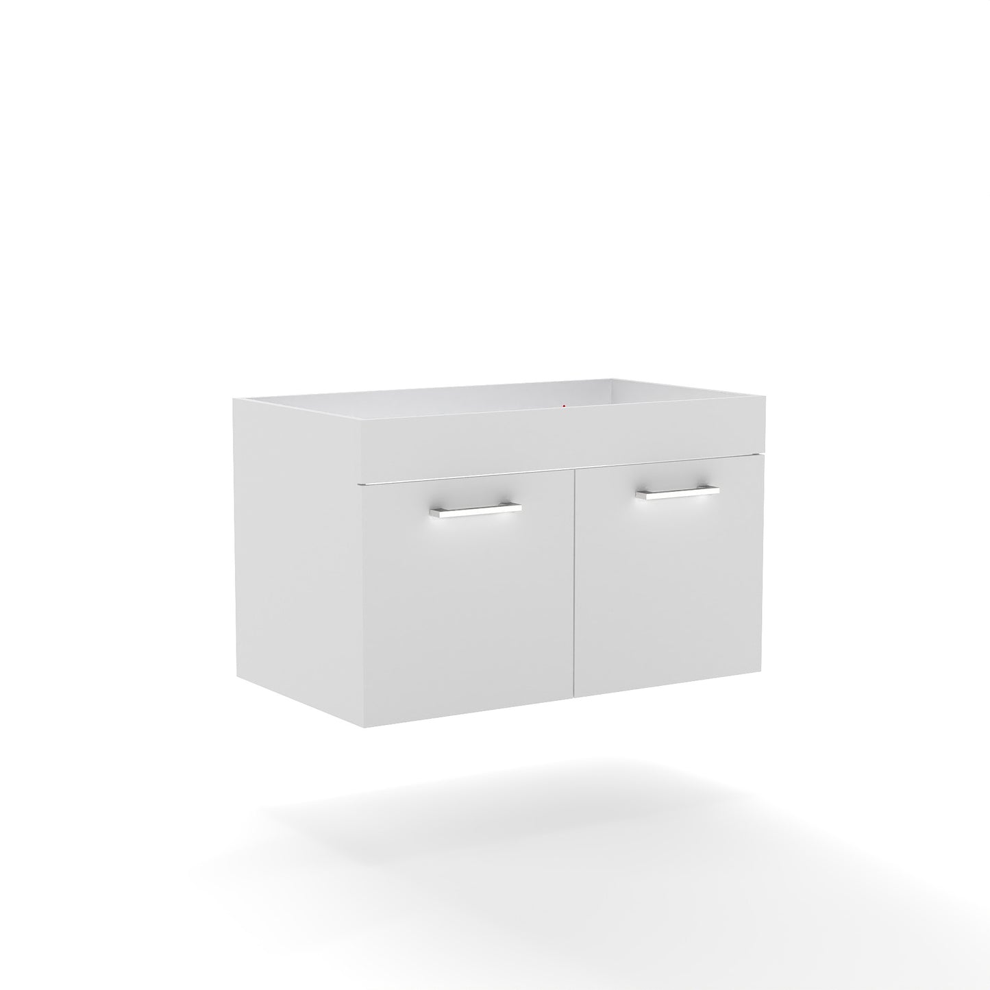 32 Inch White Bathroom Vanity - Wall Mounted Storage