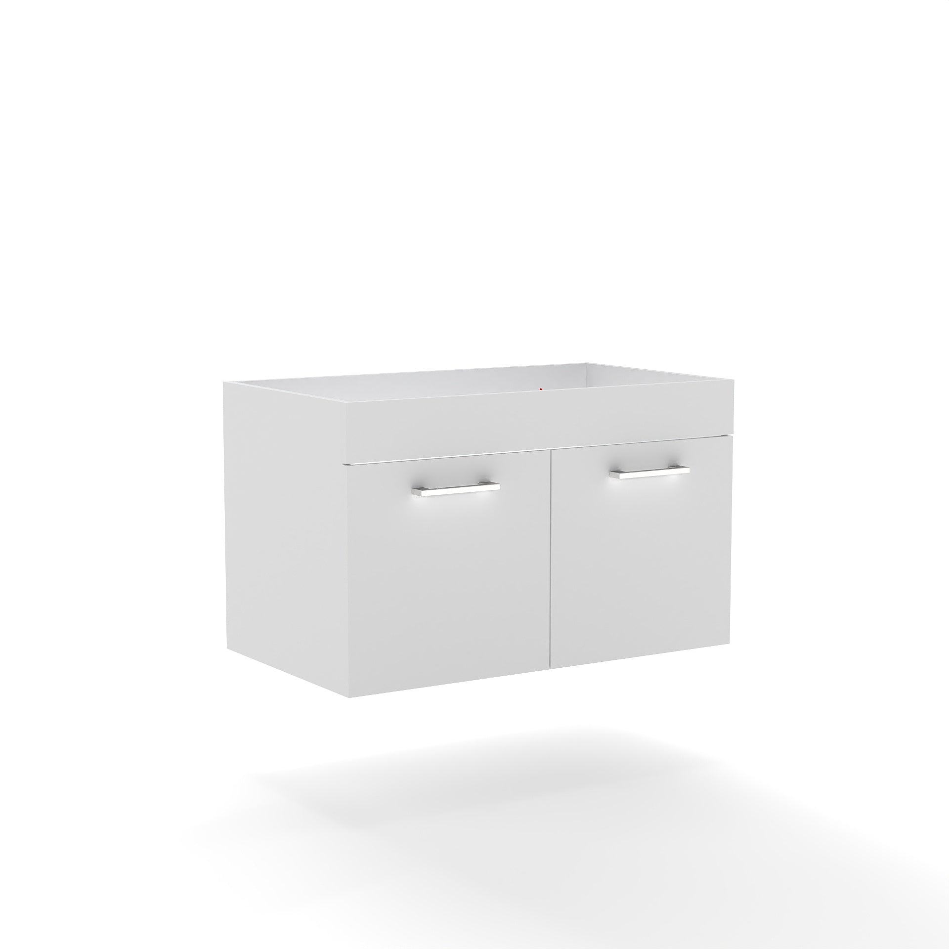 32 Inch White Bathroom Vanity - Wall Mounted Storage
