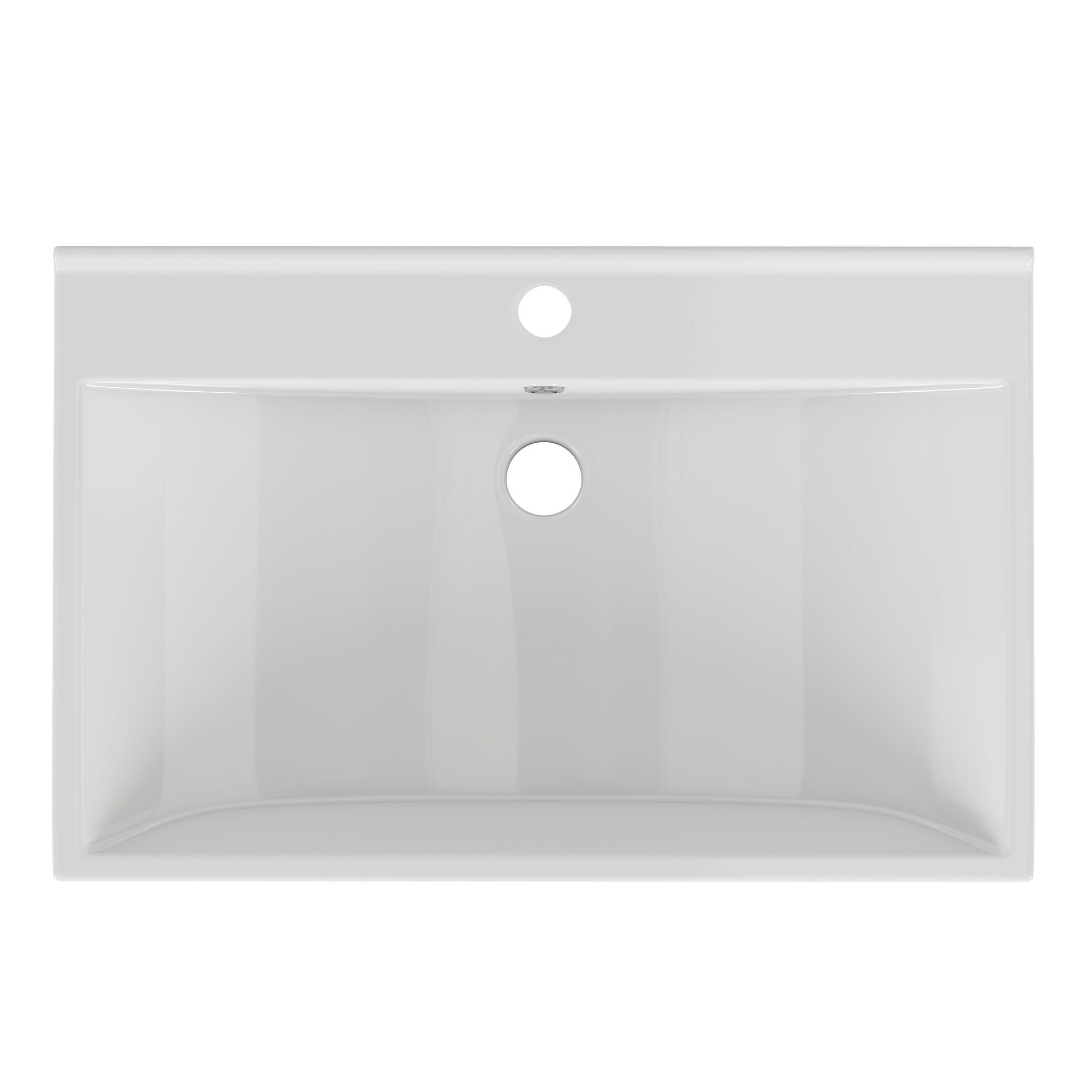 24 Inch Ceramic Bathroom Sink Top - Glossy White