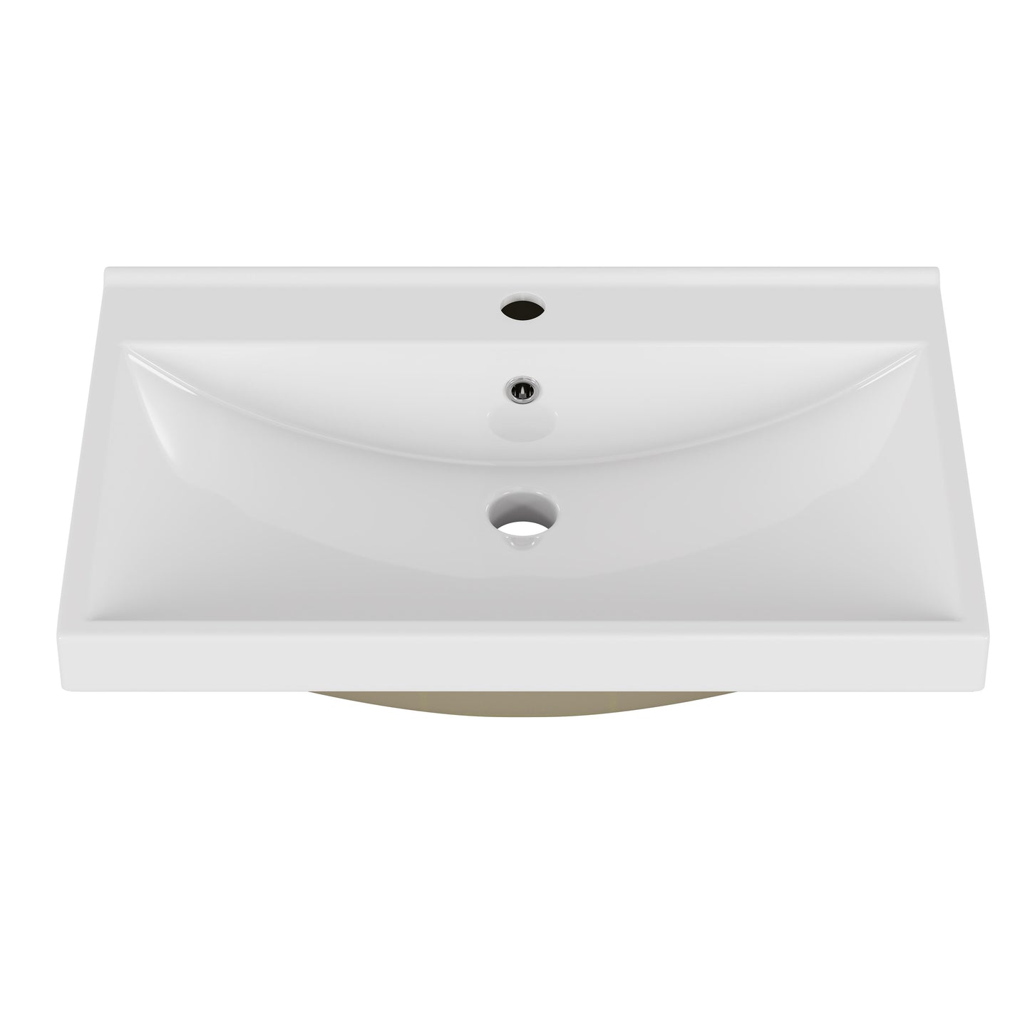 24 Inch Ceramic Bathroom Sink Top - Glossy White