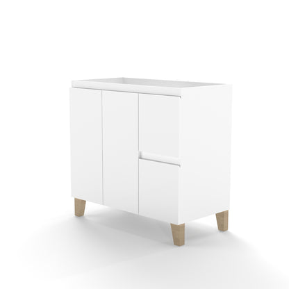 36 Inch White Bathroom Vanity Cabinet - 2 Doors & Drawers