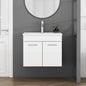 24-Inch Bathroom Vanity With Sink Combo,Wall-Mounted Bathroom Vanity with Double Doors, Wall Mount Bathroom Cabinet,,Soft Close Hinges,Long metal handles,Ceramic basin,Glossy White