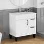 31.5-inch Bathroom Vanity With Sink Combo,Cabinet With 1 Doors and 2 Drawer,Black Metal Handle,Black Feet,Soft Close Hinge,Mordern Bathroom Cabinet,Ceramic Basin,Easy Assemble,White