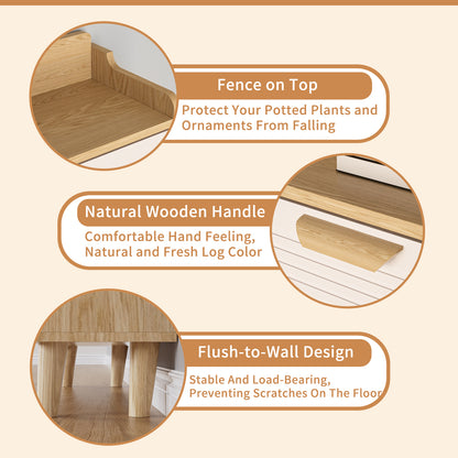 Small Entryway Shoe Cabinet - White MDF Storage