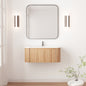 Arcora 36 Inch Wall Mounted Bathroom Vanity with Cararra Artificial Marble Countertop, Ceramic Sink, Curved Design with Stripe, Pre-Assembled