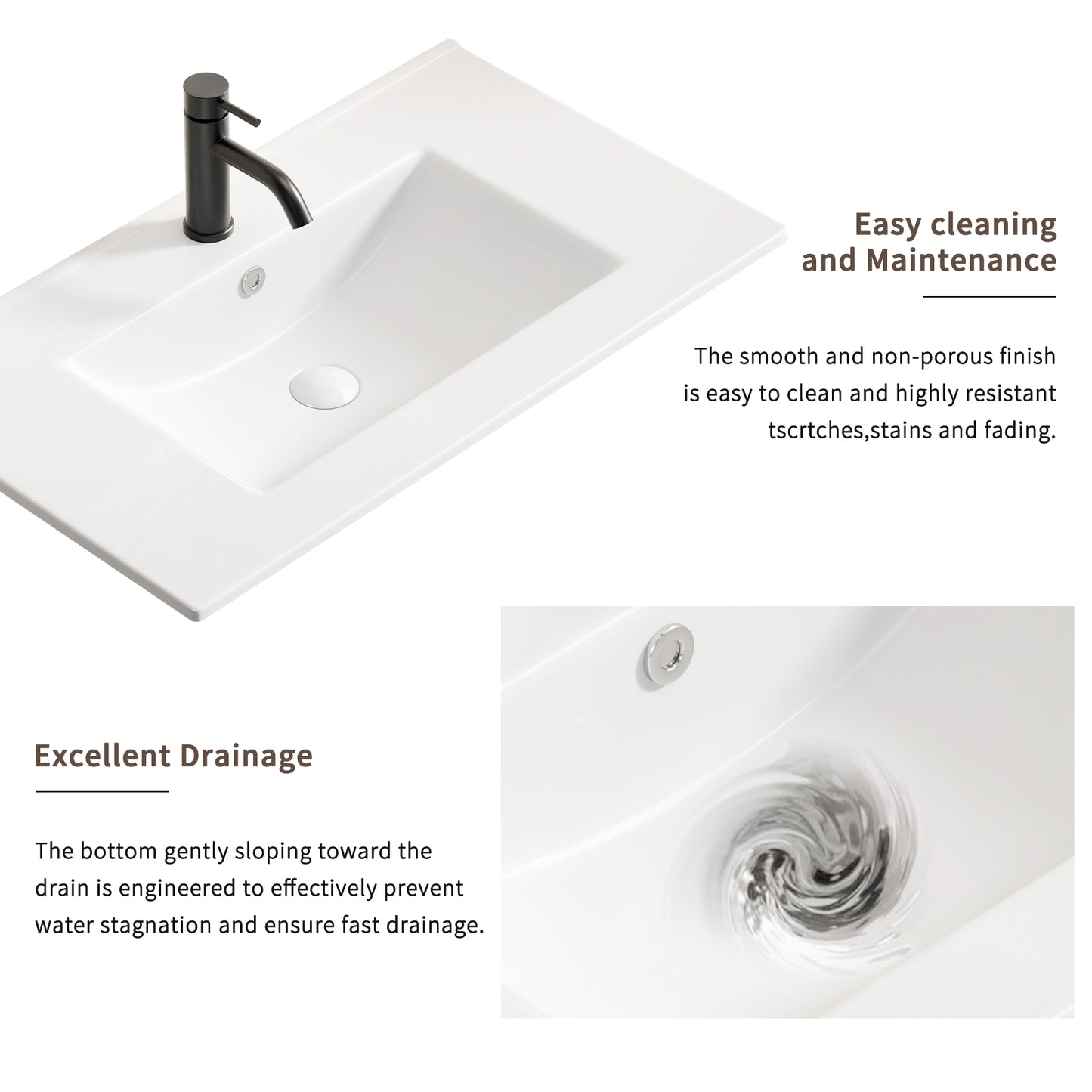 30 Inch White Ceramic Bathroom Vessel Sink - Overflow Included