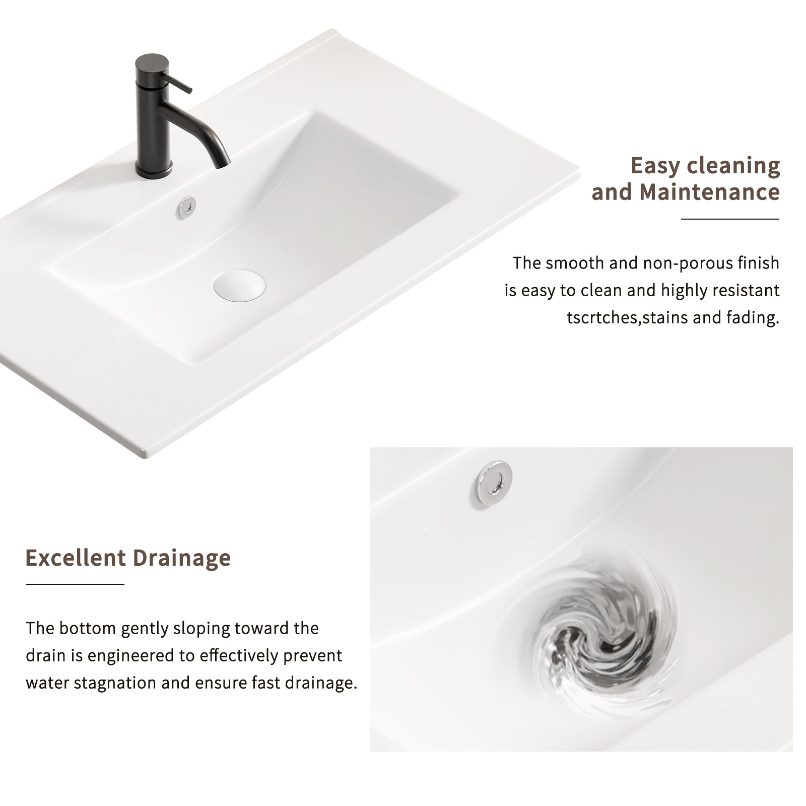 30 Inch White Ceramic Bathroom Vessel Sink - Overflow Included