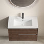 30 inch Bathroom Vessel Sink, Ceramic Bathroom Vanity Sink Top with Overflow,  with Overflow, No Drain Convenient for Storing Personal Items - Glossy White