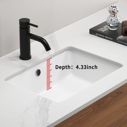 18 Inch White Ceramic Bathroom Sink - Undermount Vessel Sink