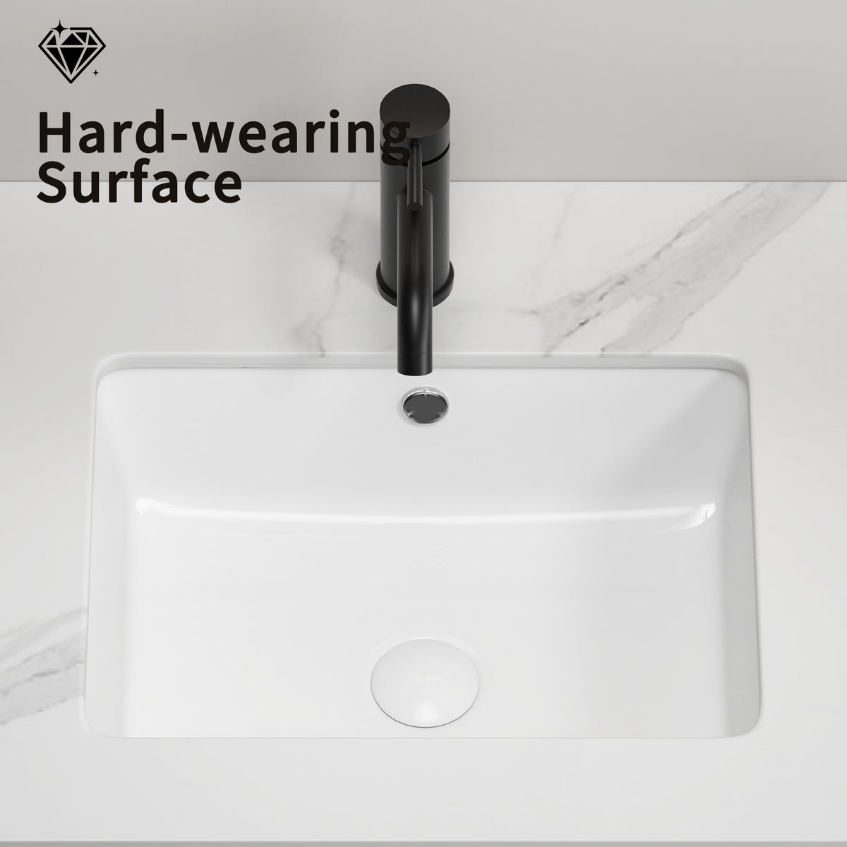 18 Inch White Ceramic Bathroom Sink - Undermount Vessel Sink