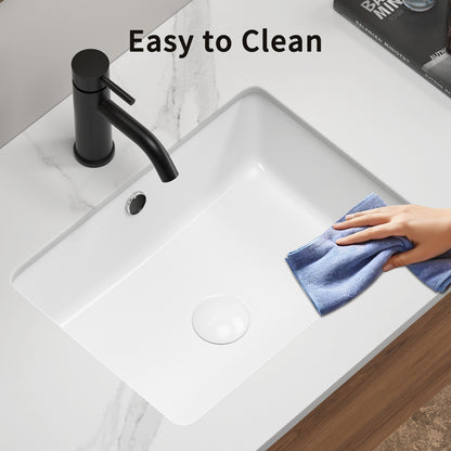 18 Inch White Ceramic Bathroom Sink - Undermount Vessel Sink