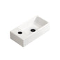 Wall Hung Basin Sink Small Cloakroom Basin Rectangle Ceramic Wash Basin Left Hand without Tap & Drain