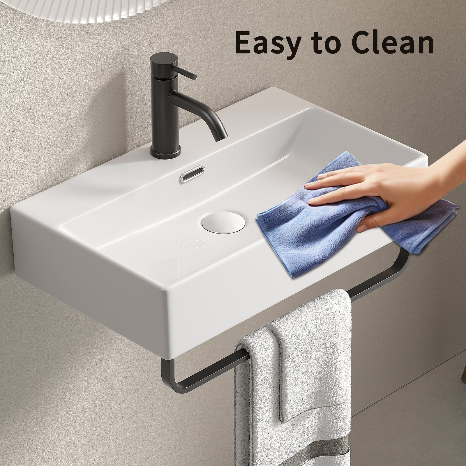 Small White Ceramic Vessel Sink - Wall Mount Bathroom Vanity