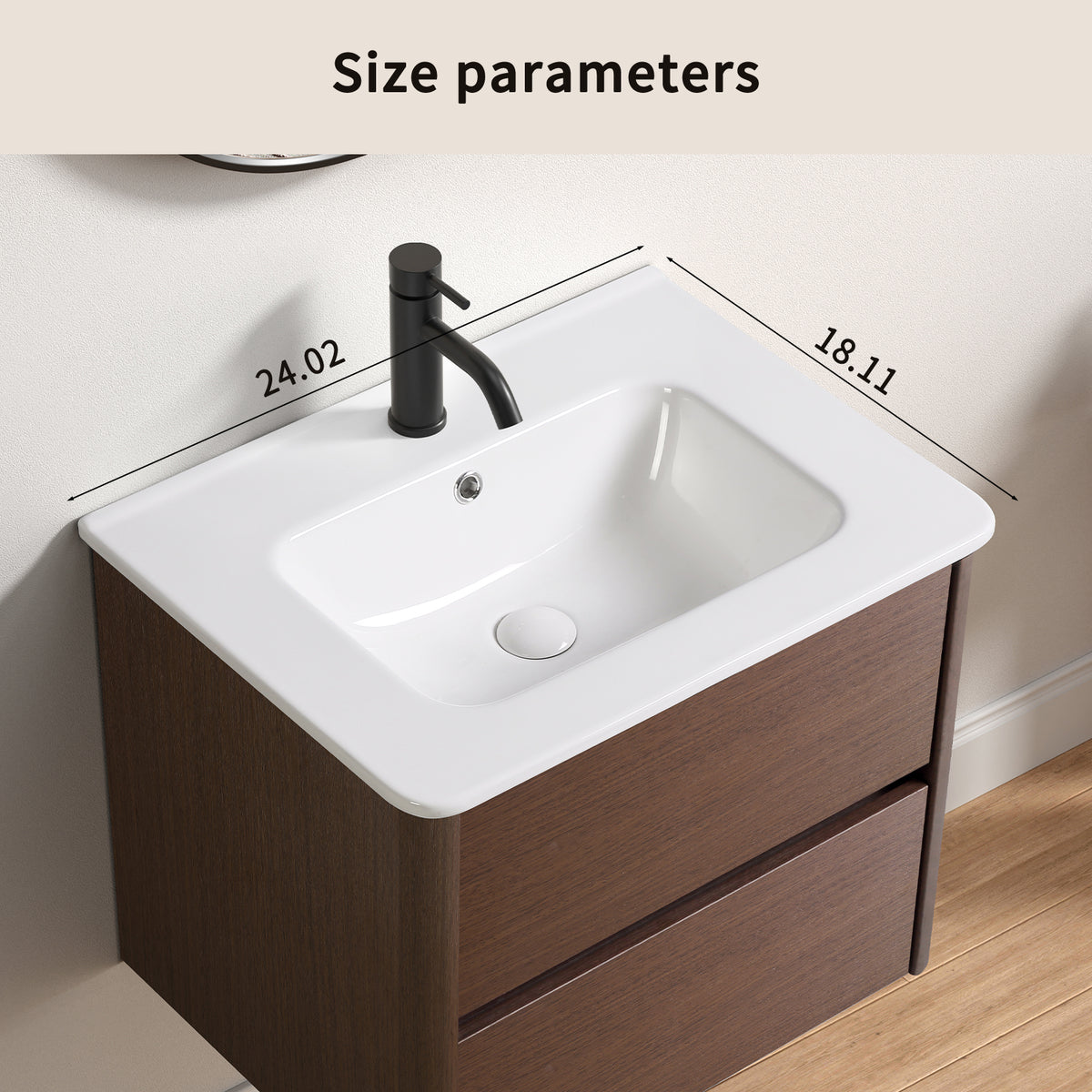 Milk White Ceramic Bathroom Vanity Sink - Storage Focused