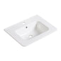 Bathroom Vessel Sink, Ceramic Bathroom Vanity Sink Top without Faucet&,Drain  Convenient for Storing Personal Items - Glossy White