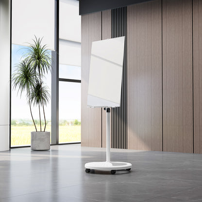 Adjustable Height Whiteboard - 36' x 24' Tempered Glass for Living Room