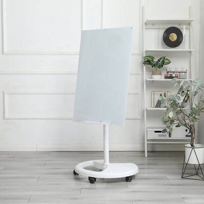 Adjustable Height Whiteboard - 36' x 24' Tempered Glass for Living Room