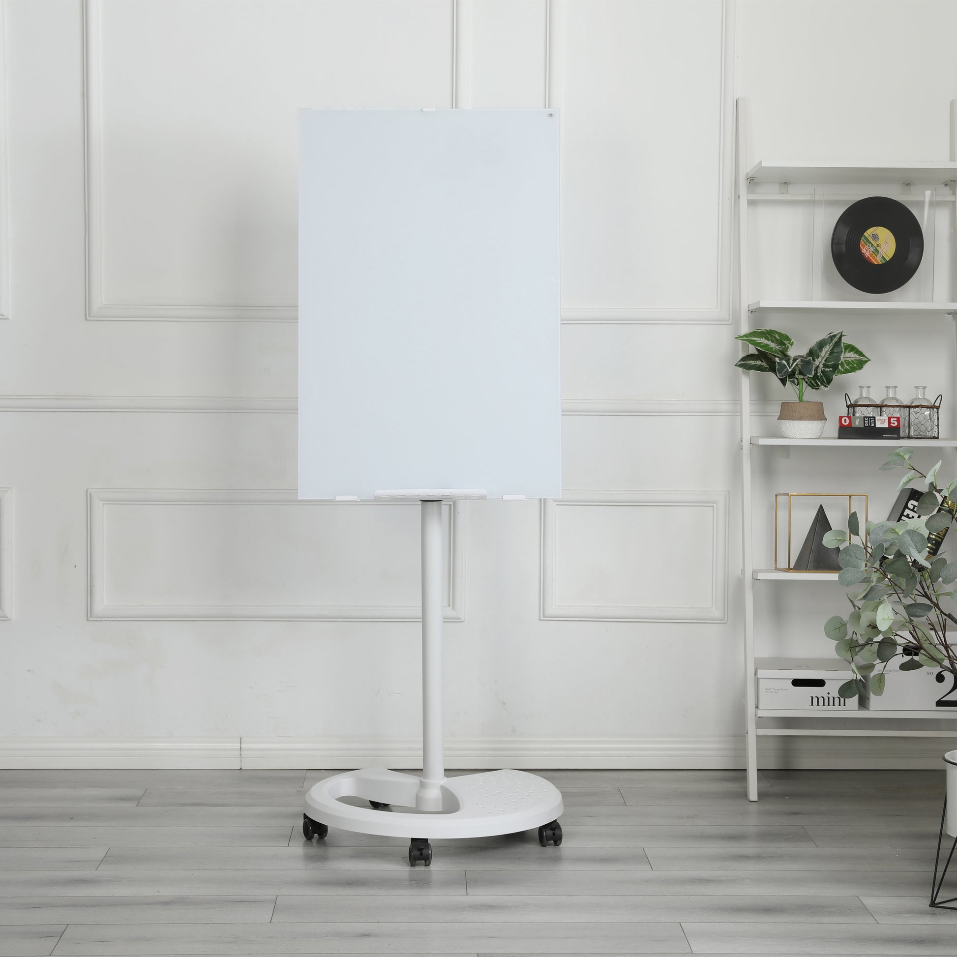 Adjustable Height Whiteboard - 36' x 24' Tempered Glass for Living Room