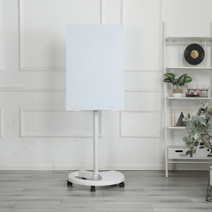 Adjustable Height Whiteboard - 36' x 24' Tempered Glass for Living Room