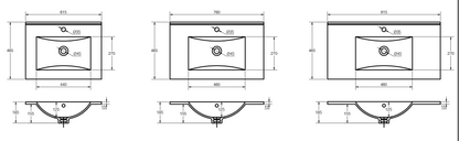 30" Ceramic Bathroom Vanity Top - White Basin Storage
