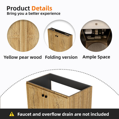 Dark Yellow MDF Bathroom Vanity Cabinet - 30 Inch