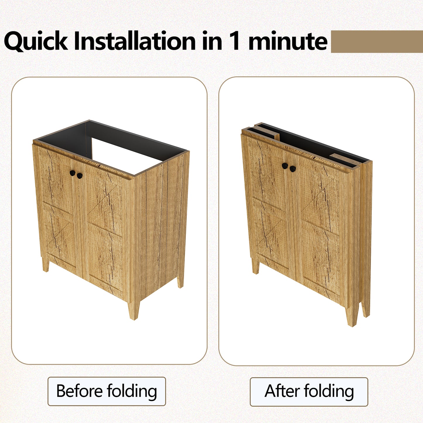 Dark Yellow MDF Bathroom Vanity Cabinet - 30 Inch