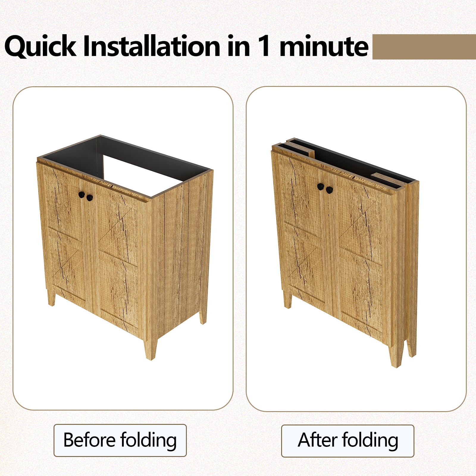 Dark Yellow MDF Bathroom Vanity Cabinet - 30 Inch