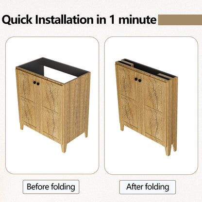 Dark Yellow MDF Bathroom Vanity Cabinet - 30 Inch