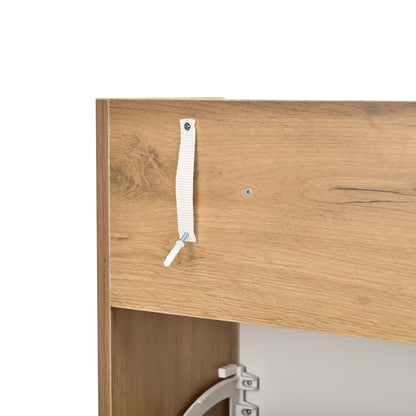 White+Walnut Shoe Cabinet - 3 Flip Drawers, Freestanding Organizer