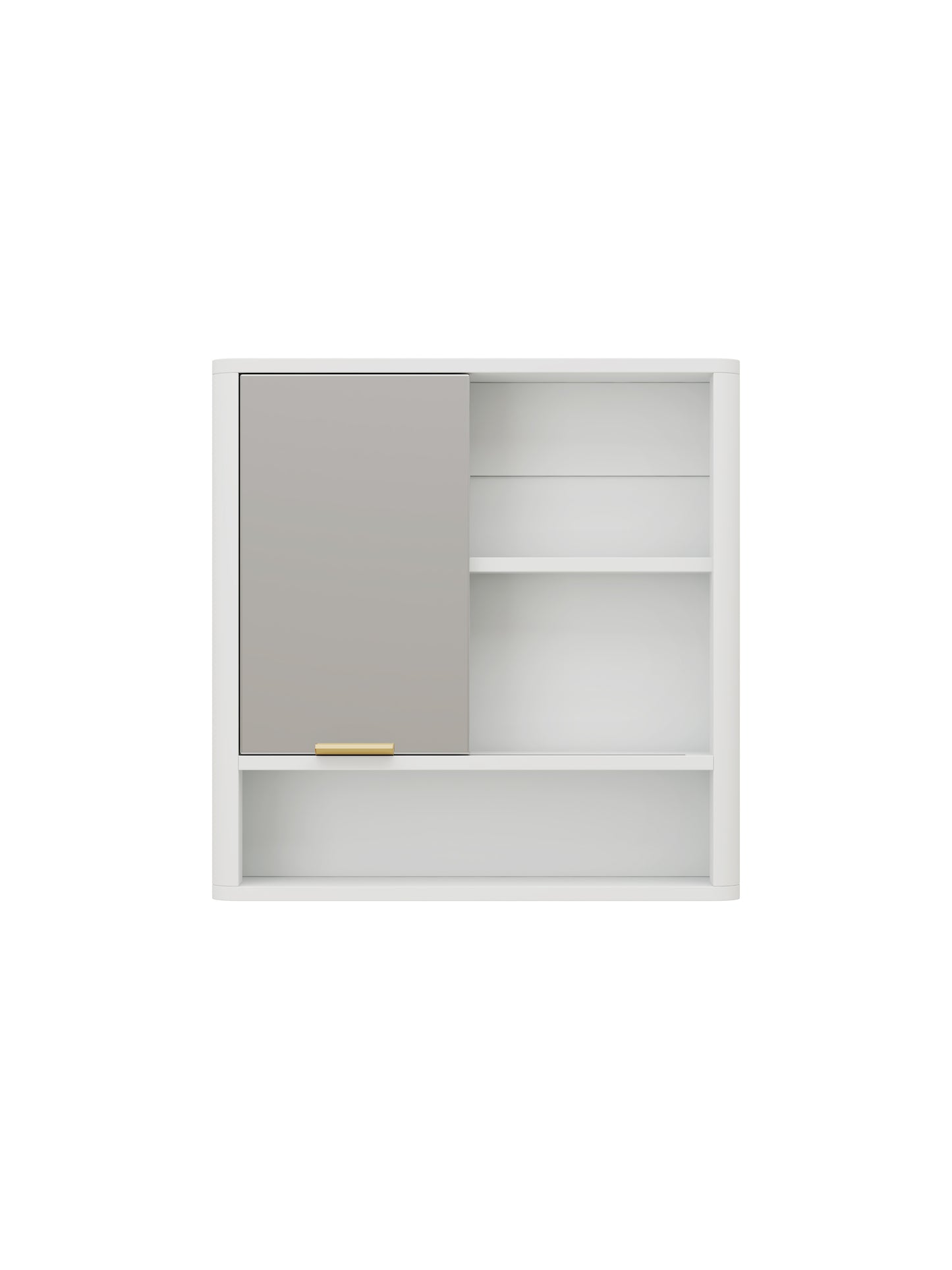 Wall Mounted Bathroom Mirror Cabinet - White MDF Storage