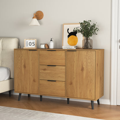 Natural Particle Board Sideboard Cabinet - 47.2" Storage Buffet for Living Room