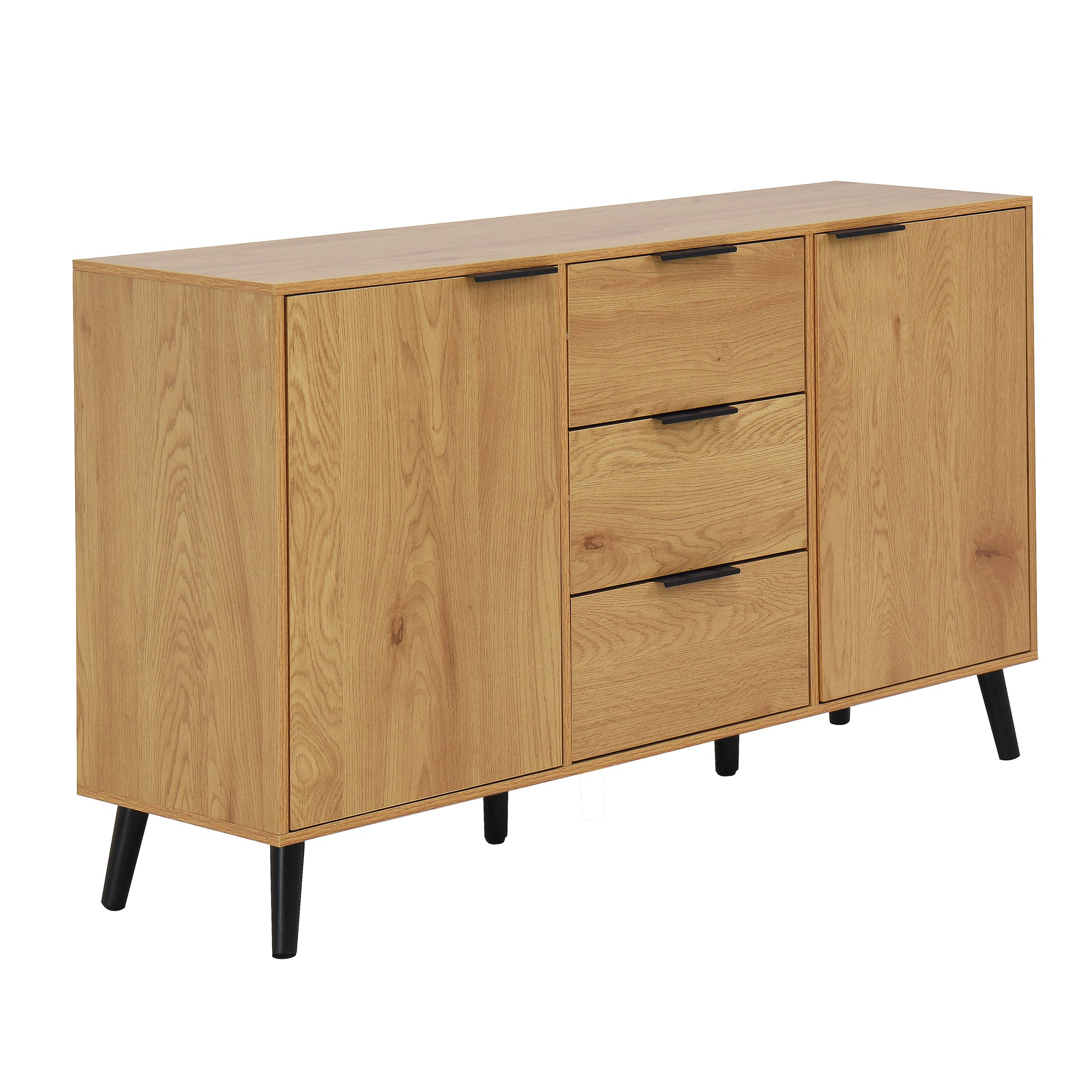 Natural Particle Board Sideboard Cabinet - 47.2" Storage Buffet for Living Room
