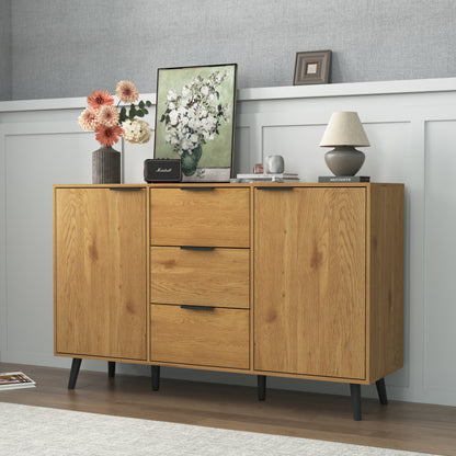Natural Particle Board Sideboard Cabinet - 47.2" Storage Buffet for Living Room