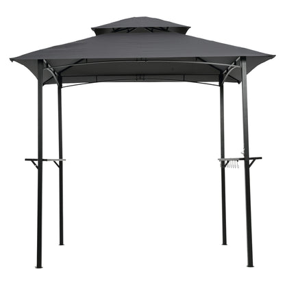 8x5Ft Grill Gazebo Replacement Canopy - Gray Fabric