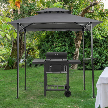 8x5Ft Grill Gazebo Replacement Canopy - Gray Fabric