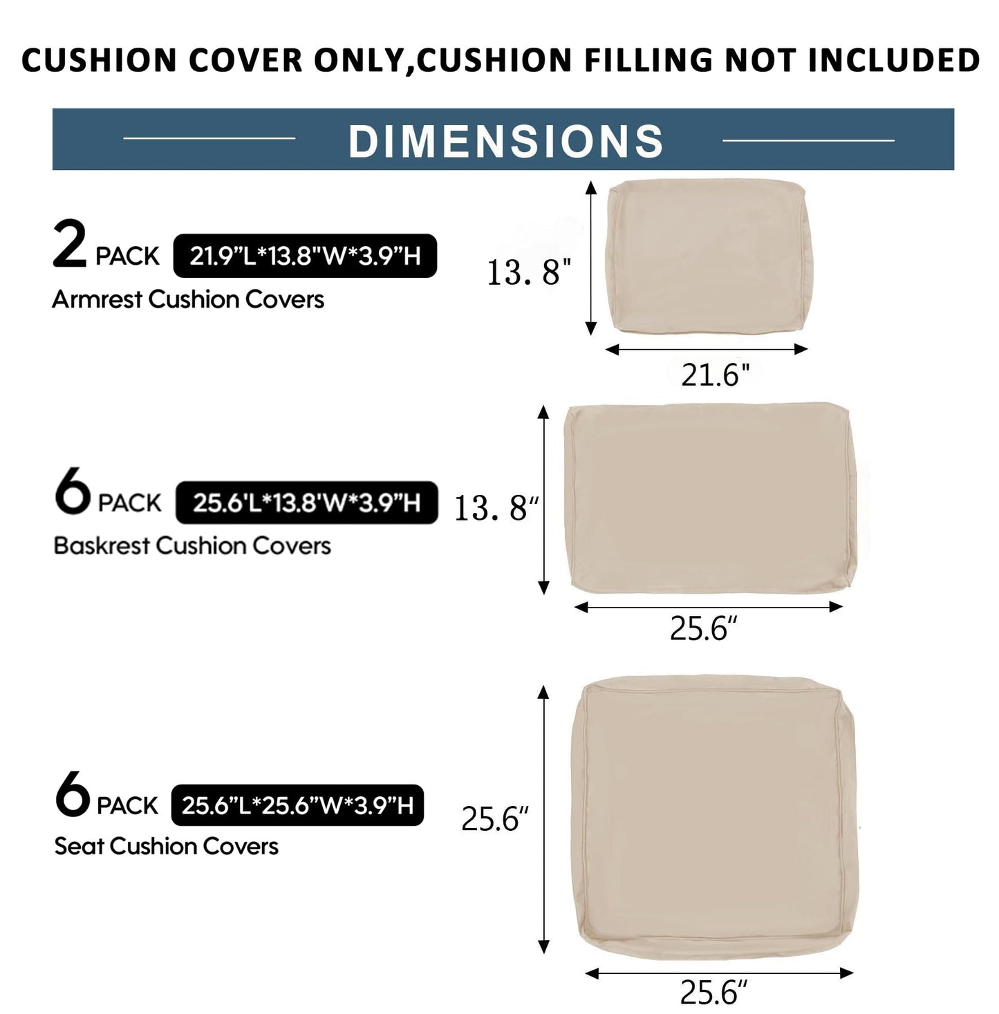 Red Polyester Outdoor Cushion Covers 14 Piece Set for Wicker Rattan Sofa
