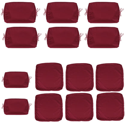 Cushion Covers for 7 Pcs (6-Seaters) Wicker Rattan Sectional Sofa,  14Pack Cushion Slipcovers Set Seat and Back,Outdoor Cushion Slipcover with Zipper, red(Only Cover) red