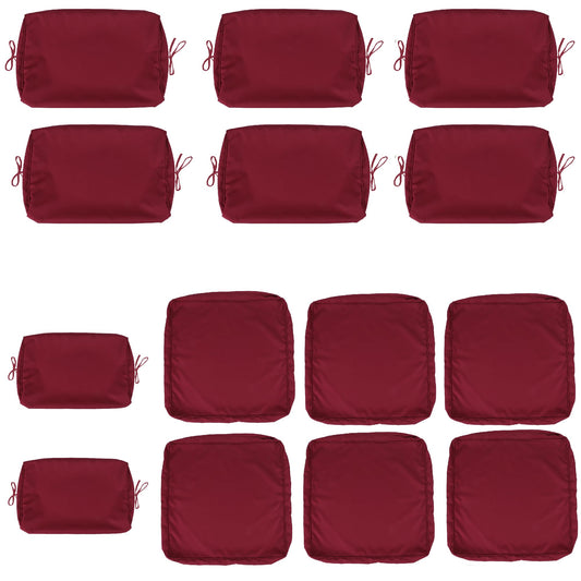 Cushion Covers for 7 Pcs (6-Seaters) Wicker Rattan Sectional Sofa,  14Pack Cushion Slipcovers Set Seat and Back,Outdoor Cushion Slipcover with Zipper, red(Only Cover) red