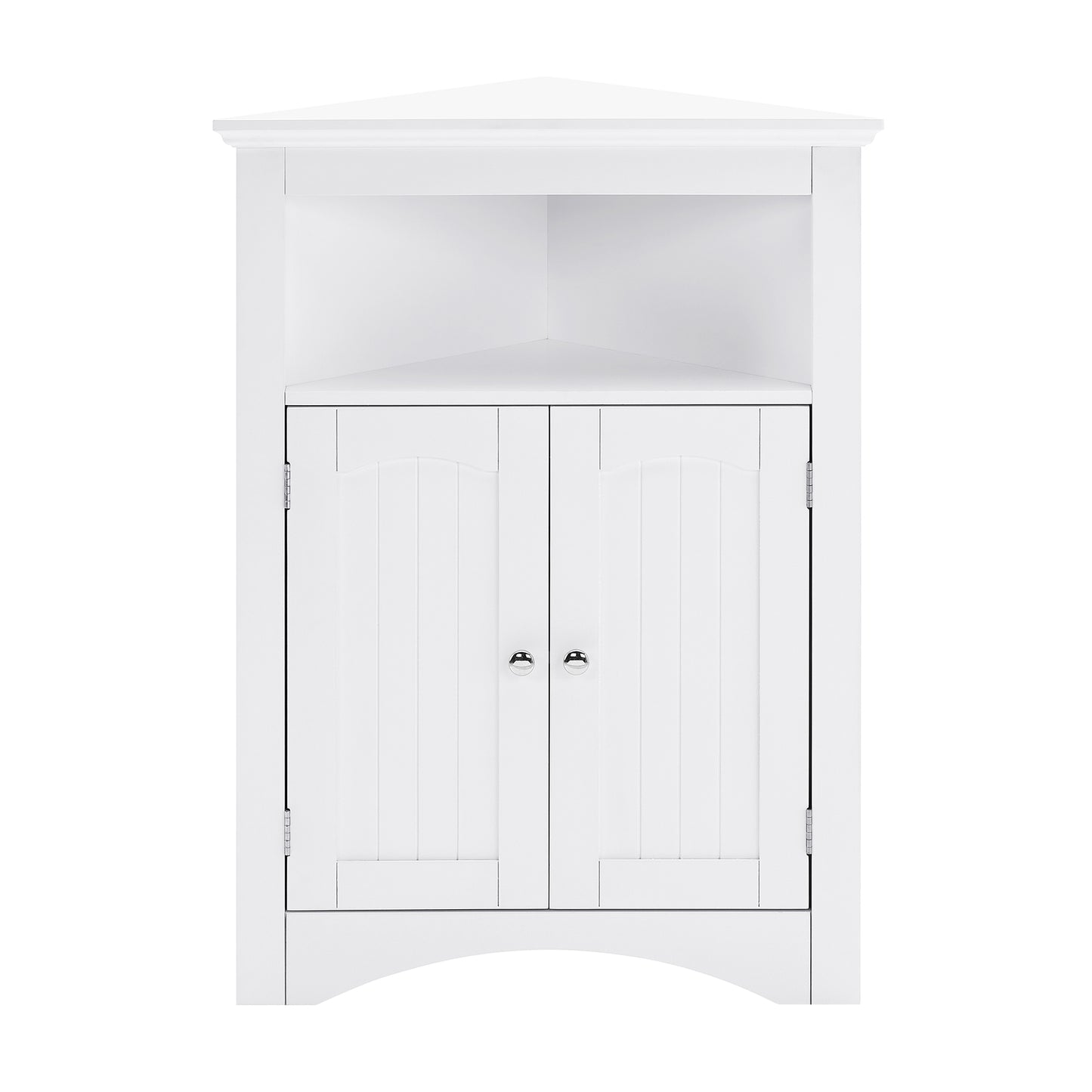 White MDF Corner Cabinet - 24" x 12" x 32" Storage for Living Room