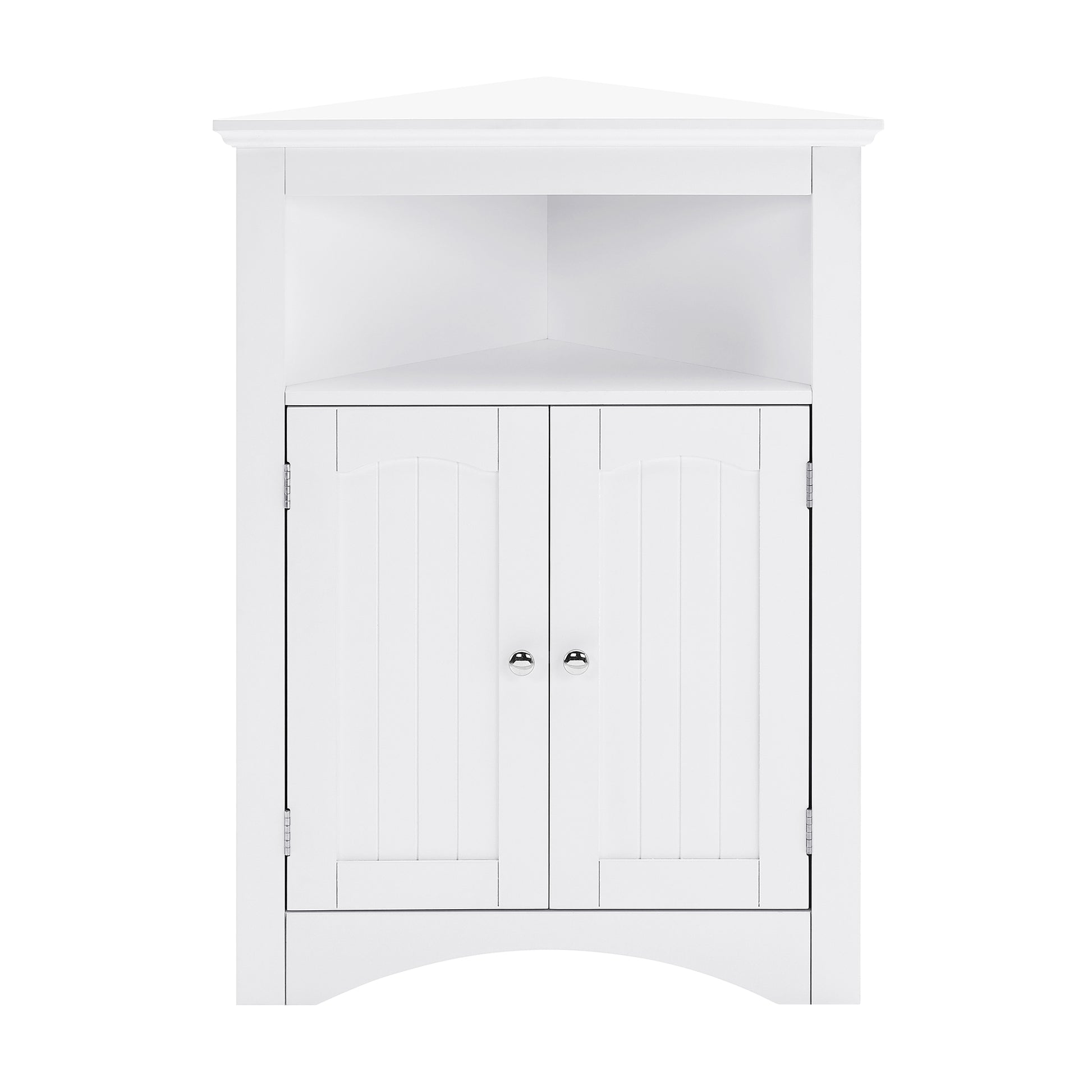 White MDF Corner Cabinet - 24" x 12" x 32" Storage for Living Room