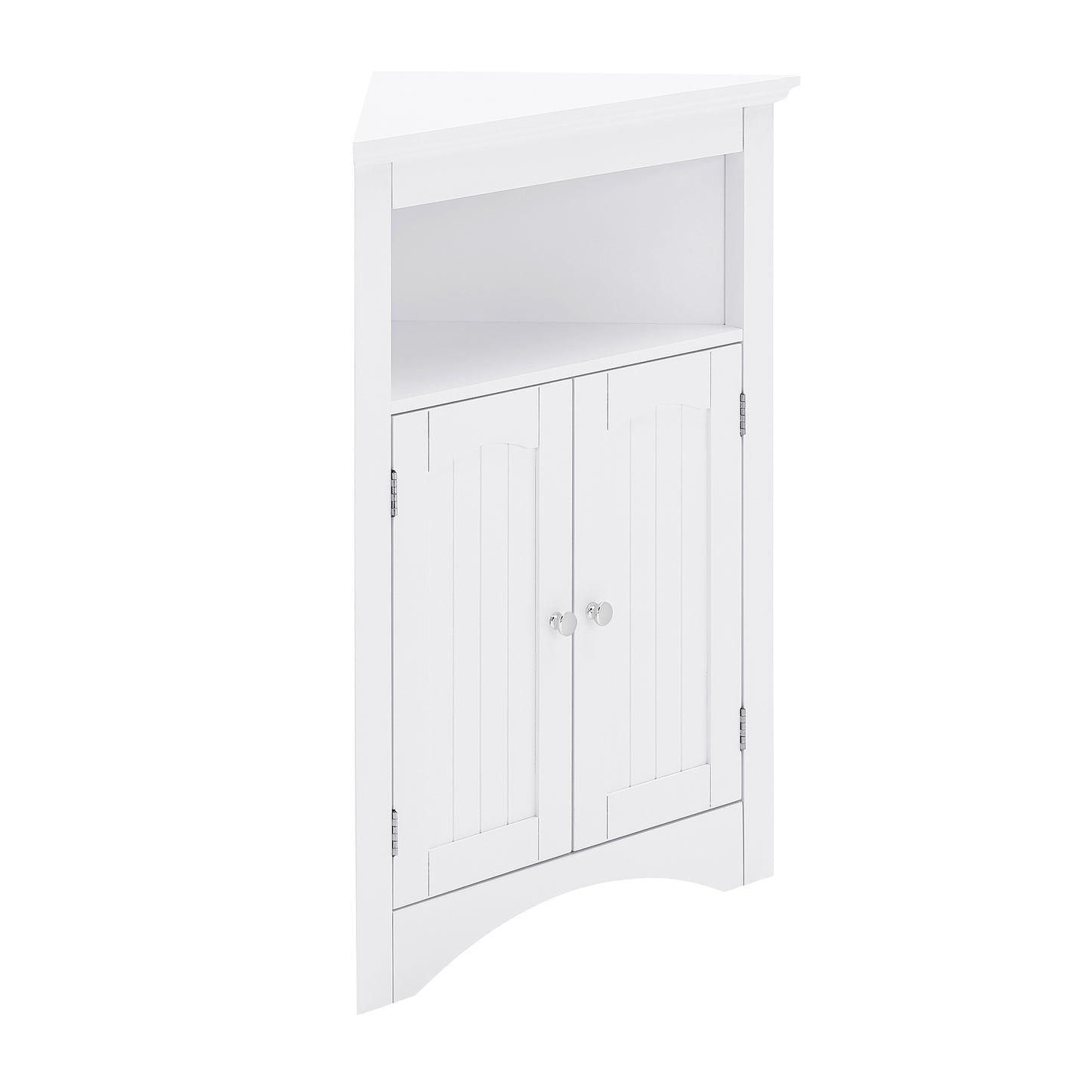 White MDF Corner Cabinet - 24" x 12" x 32" Storage for Living Room
