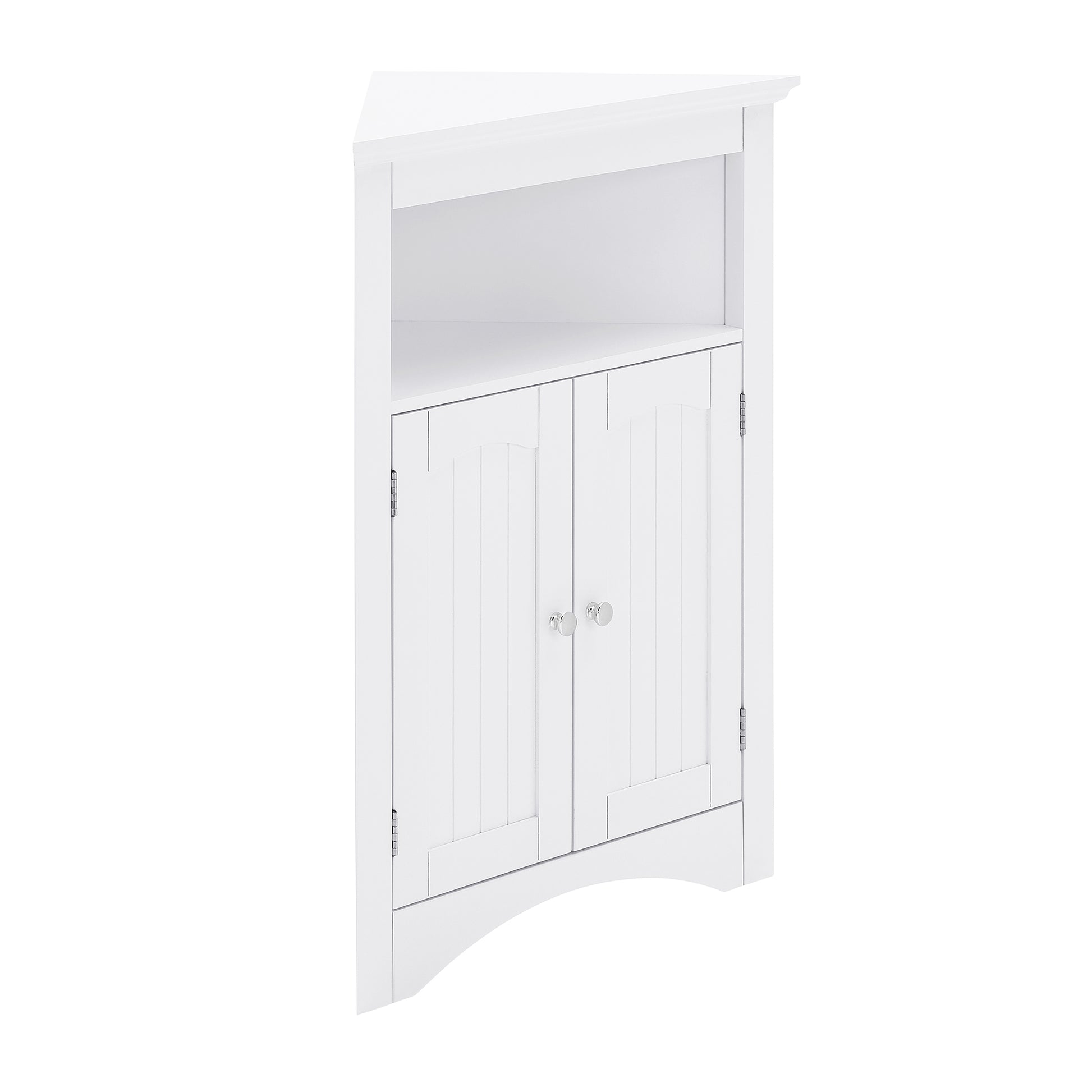 White MDF Corner Cabinet - 24" x 12" x 32" Storage for Living Room