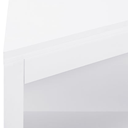 White MDF Corner Cabinet - 24" x 12" x 32" Storage for Living Room