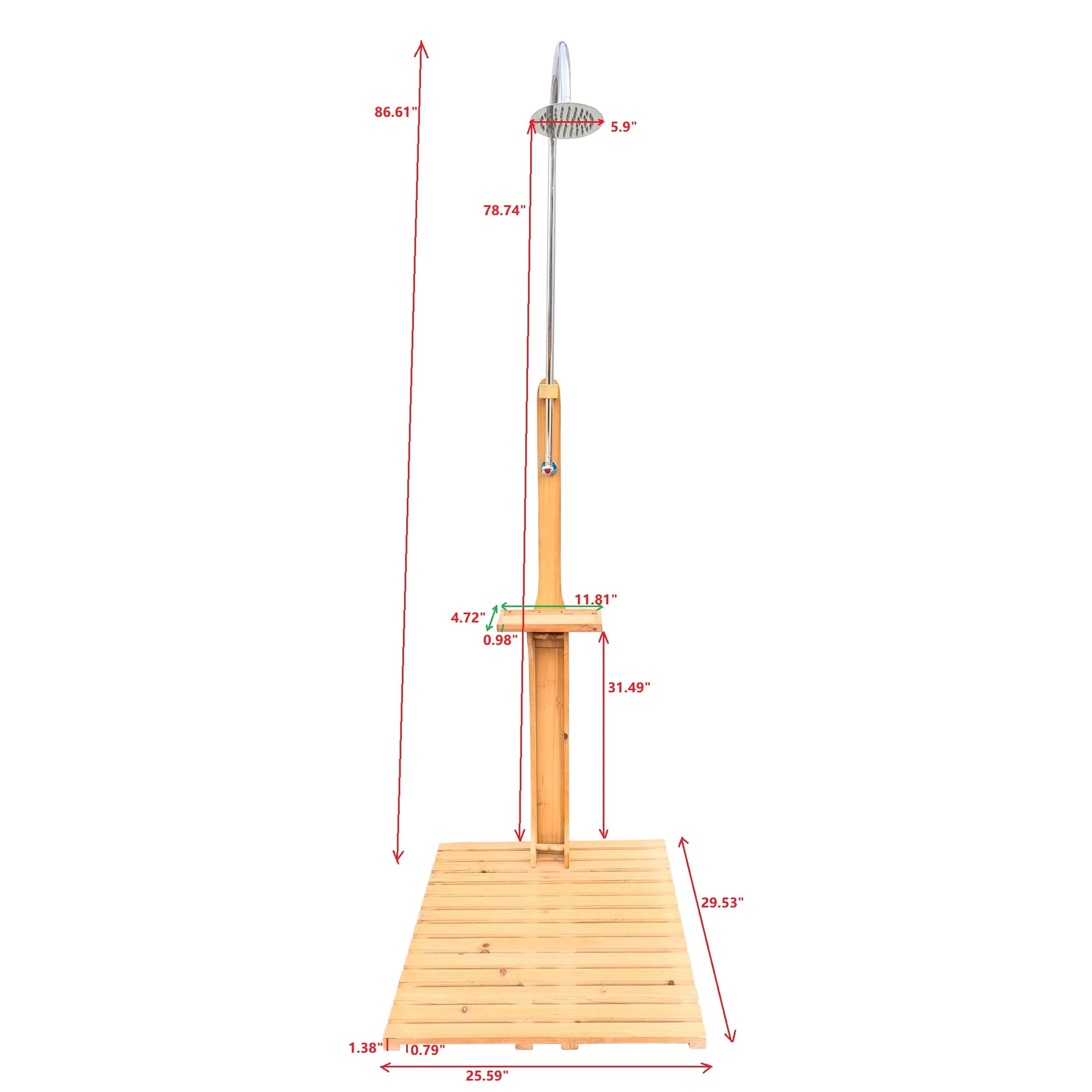 Teak Wood Garden Shower for Poolside and Patio Use