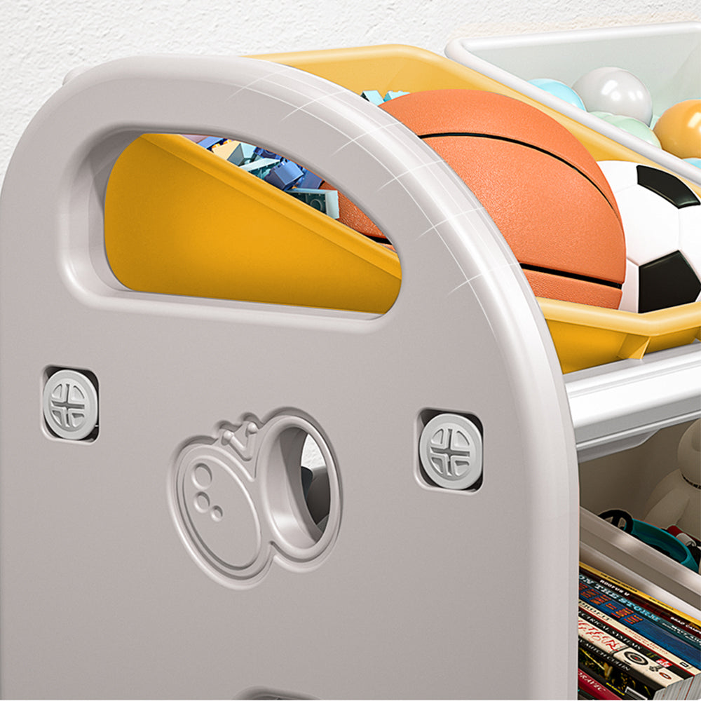Yellow HDPE Kids Toy Storage Organizer - 6 Bins