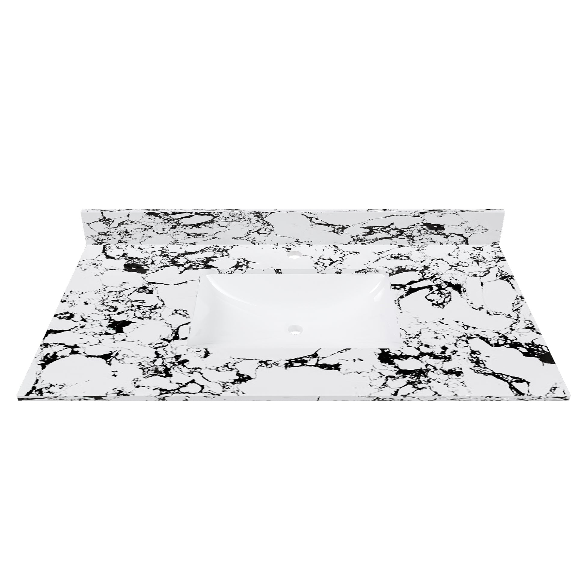 43 Inch White Sintered Stone Bathroom Vanity Top with Undermount Sink